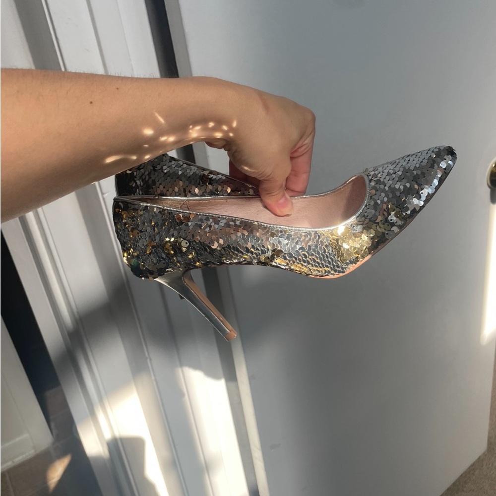 Silver and Gold Sequin Women's Heel